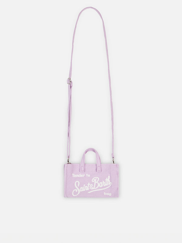 Lilac waffle cotton fabric Phone Bag