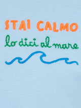 Jungen-T-Shirt aus Baumwolljersey Portofino Jr mit Stai calmo lo dici al mare-Stickerei