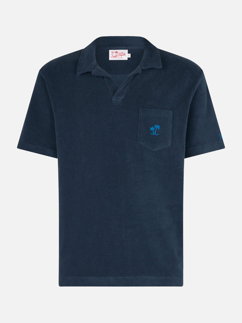 Polo da uomo in spugna blu navy