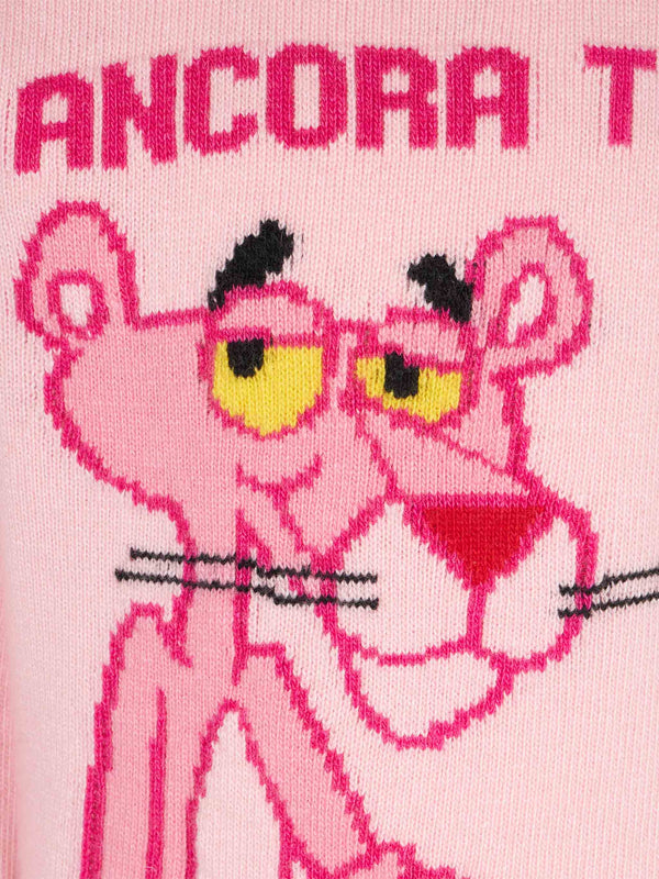 Maglia da bambina girocollo rosa con Pantera Rosa Ancora Tu? Stampa | EDIZIONE SPECIALE LA PANTERA ROSA