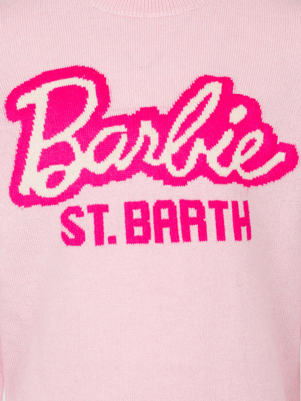 Rosa Pullover für Mädchen mit Rundhalsausschnitt und Barbie-Aufdruck | BARBIE-SONDEREDITION