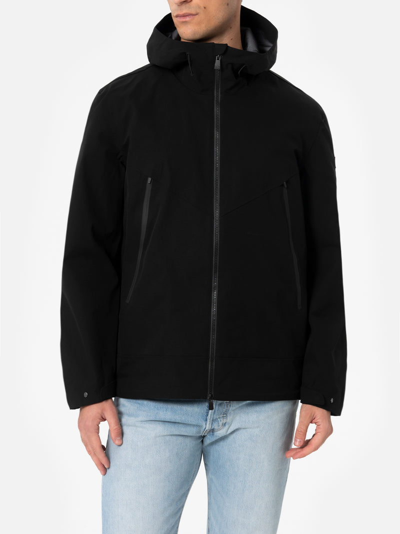 Man black 3-layers hooded jacket Parson