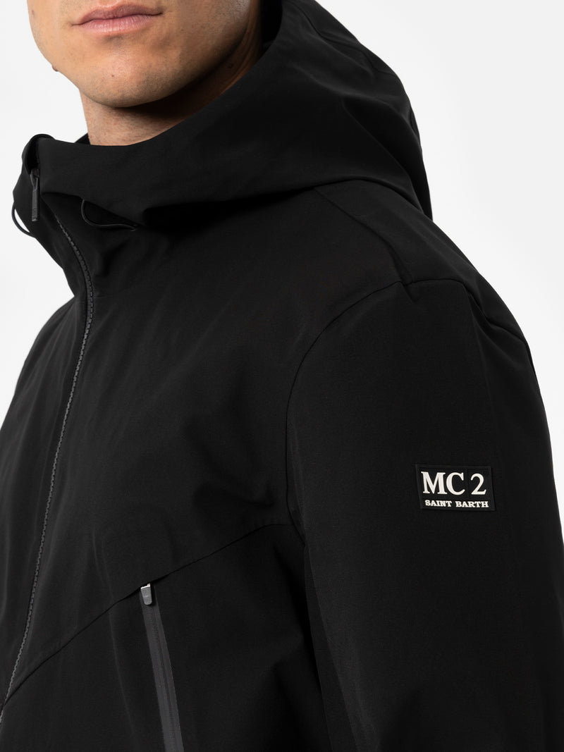 Man black 3-layers hooded jacket Parson