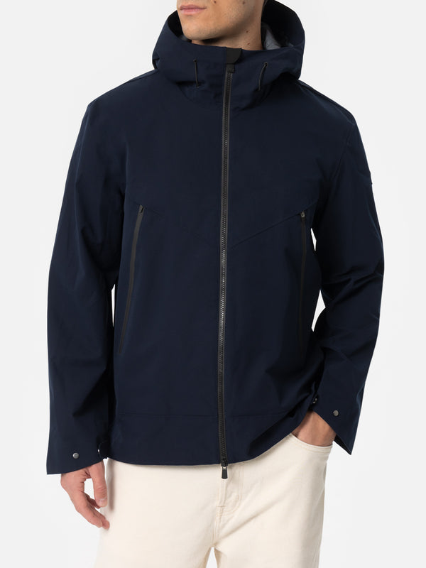 Giacca con cappuccio da uomo blu navy 3 strati Parson