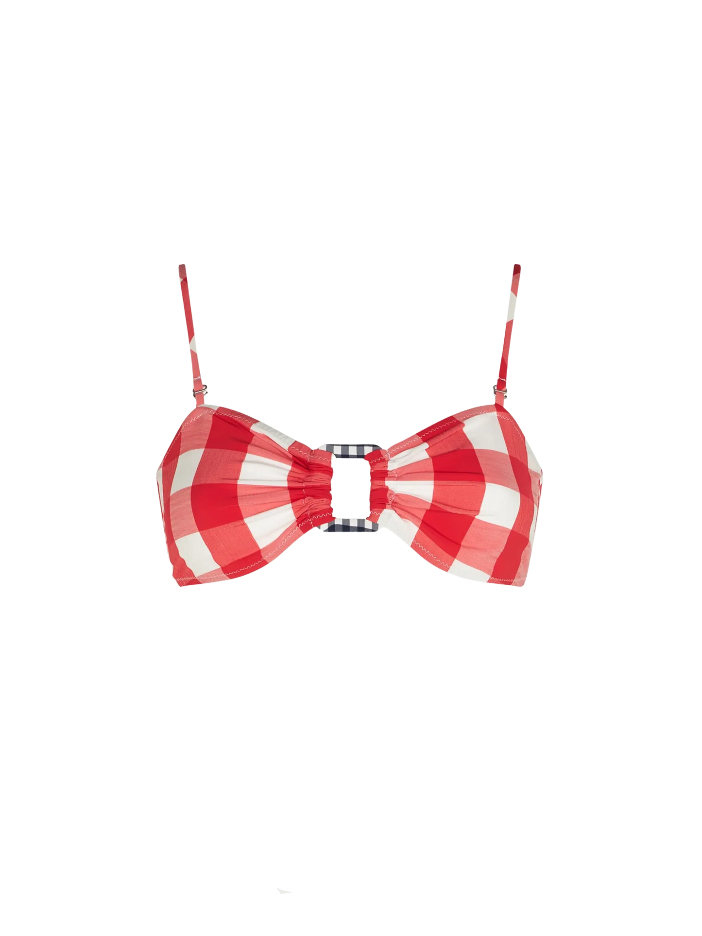 Bralette Vichy con anello squadrato