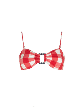 Bralette Vichy con anello squadrato