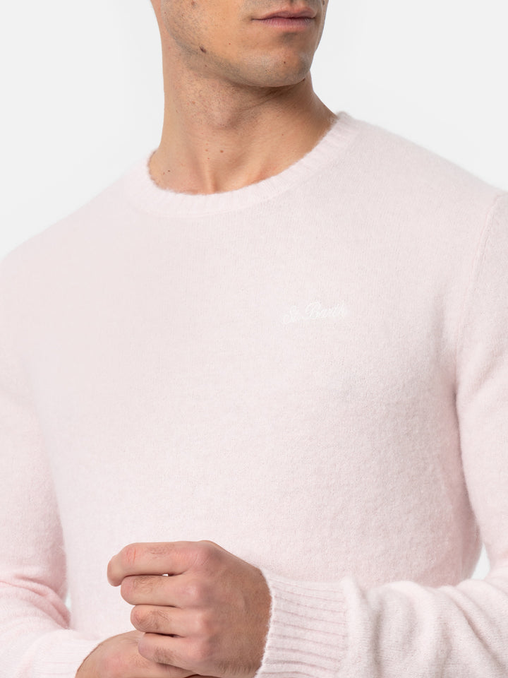 Man pink crewneck stretch sweater Regent - MC2 Saint Barth