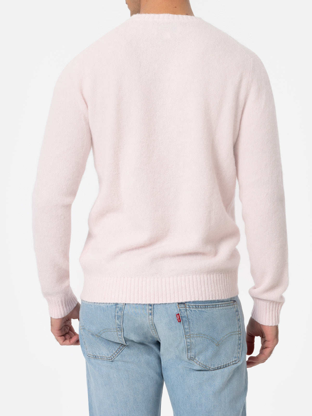 Man pink crewneck stretch sweater Regent - MC2 Saint Barth