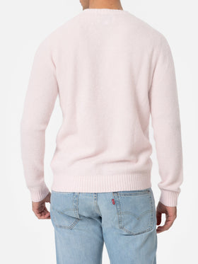 Man pink crewneck stretch sweater Regent - MC2 Saint Barth