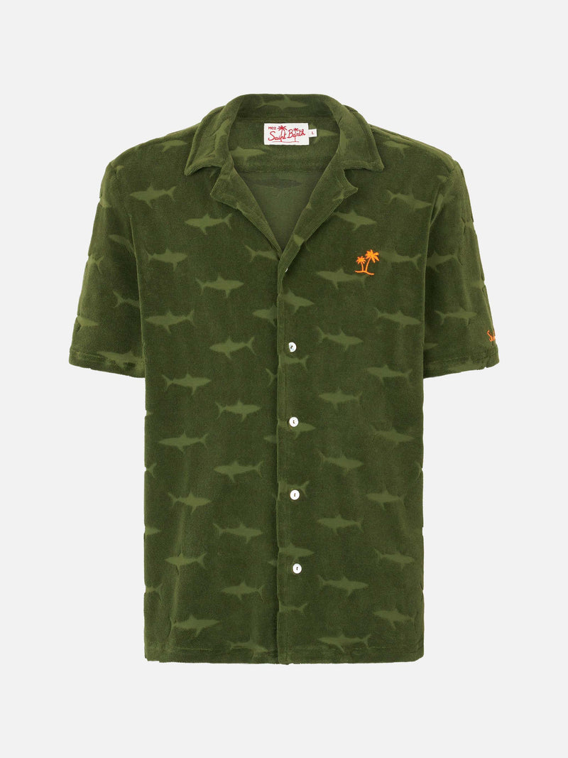 Man military green terry shirt Riviera