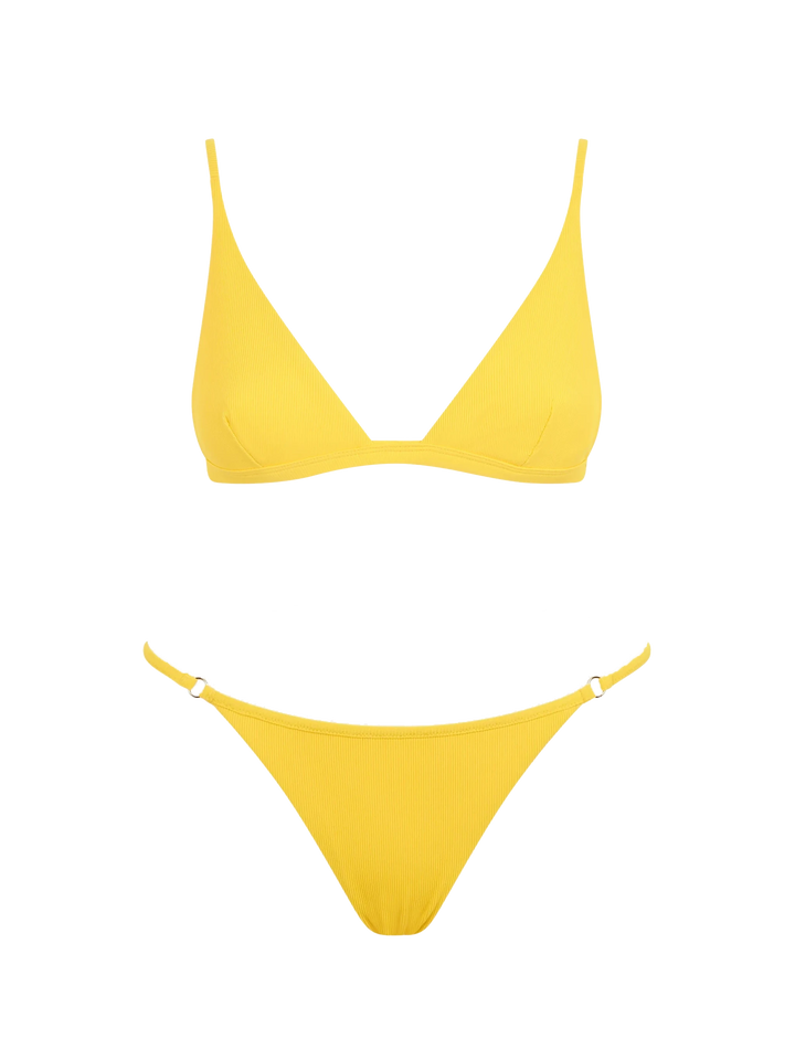 Woman yellow ribbed triangle - MC2 Saint Barth