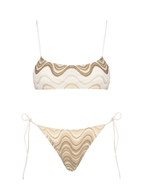 Bikini a bralette da donna in maglia raschel Sadie Marielle