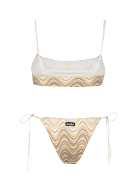 Bikini a bralette da donna in maglia raschel Sadie Marielle