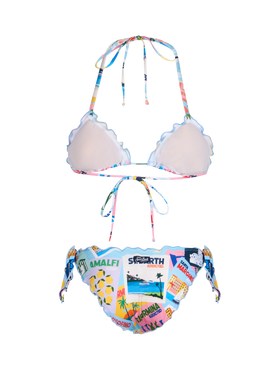 Woman postcard print triangle classic bikini Sarius