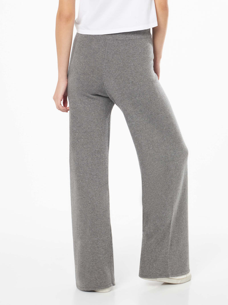 Knitted grey palazzo pants