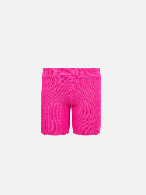 Girl pink crinkle shorts Kira W Jr - MC2 Saint Barth
