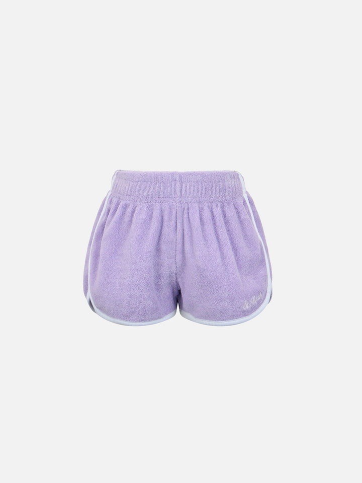 Lila Frottee-Pull-Up-Shorts Curly für Mädchen