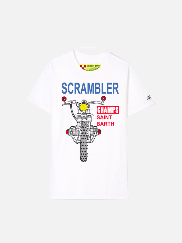 Weißes Scrambler-Baumwoll-T-Shirt