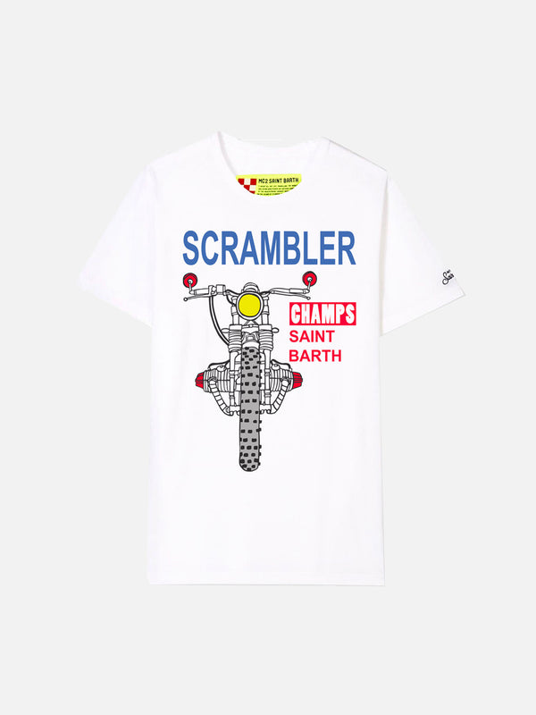 Scrambler White Cotton T-Shirt