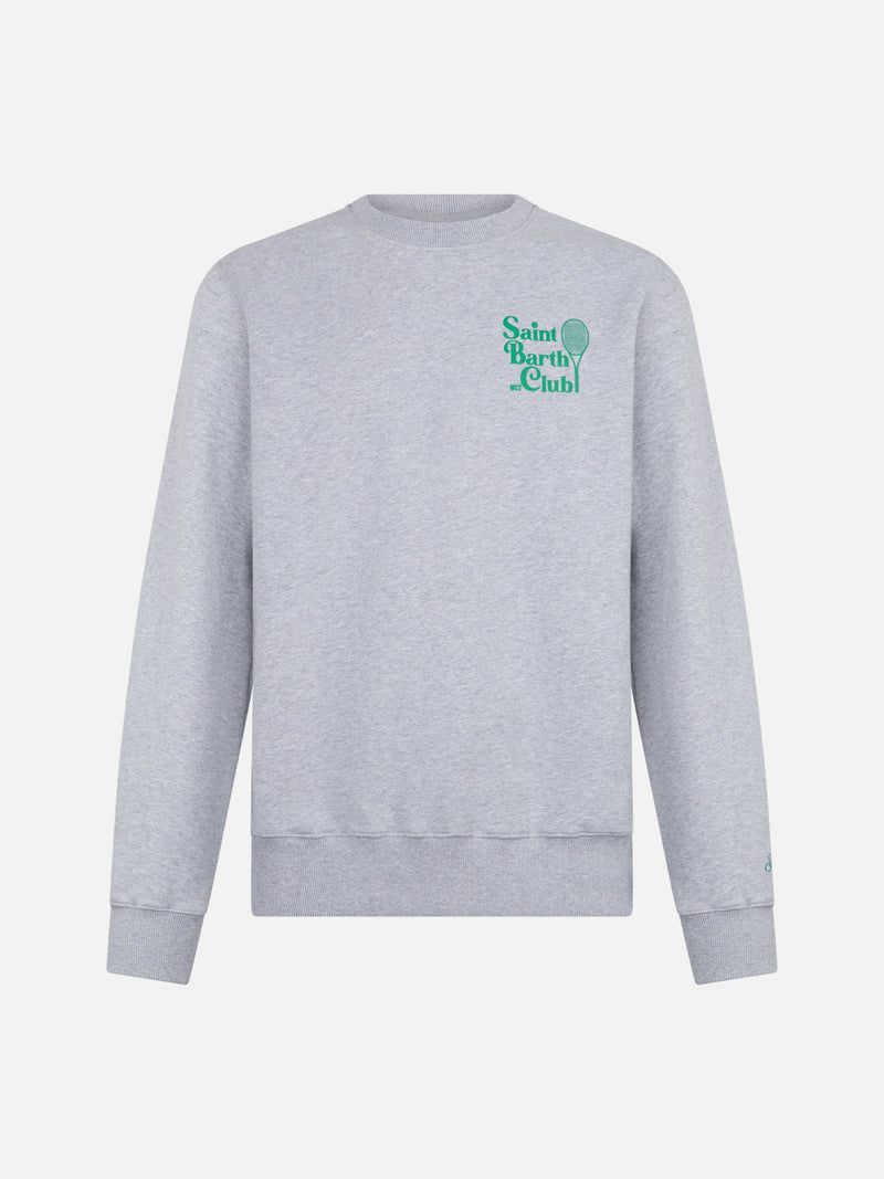 Man crewneck grey sweatshirt with Saint Barth MC2 Club print