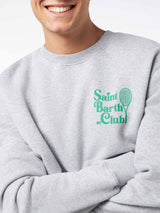 Man crewneck grey sweatshirt with Saint Barth MC2 Club print