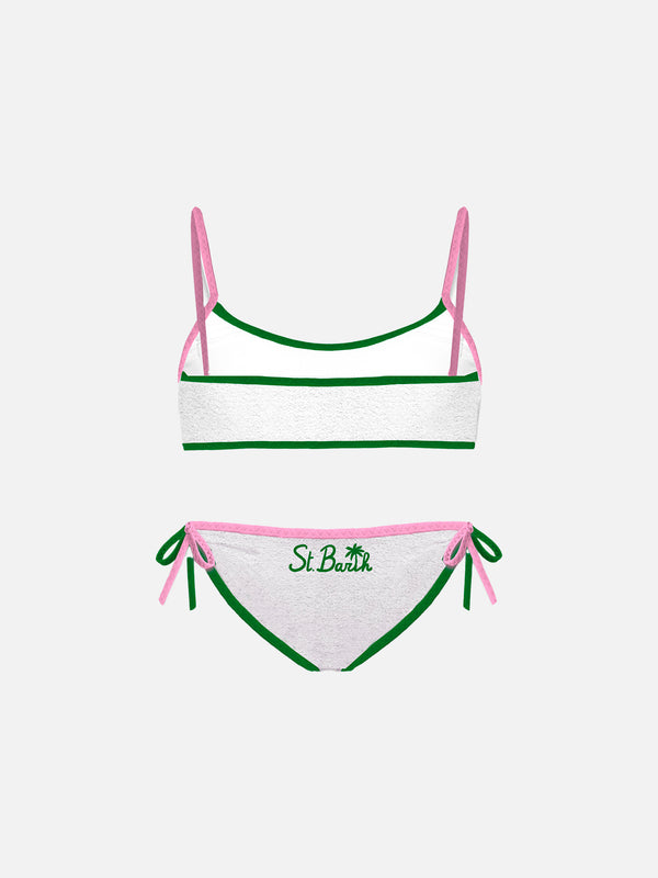 Bikini da bambina a bralette in spugna