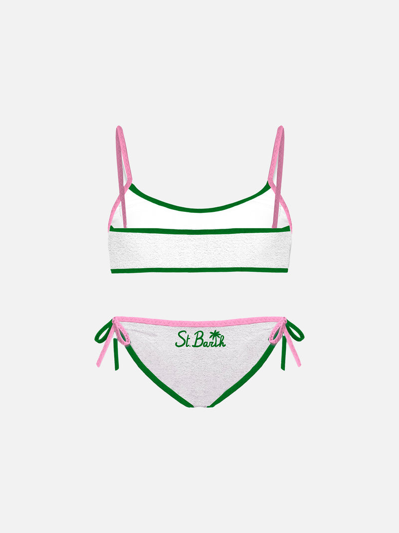 Bikini da bambina a bralette in spugna