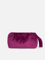 Quilt fuchsia velvet pouch