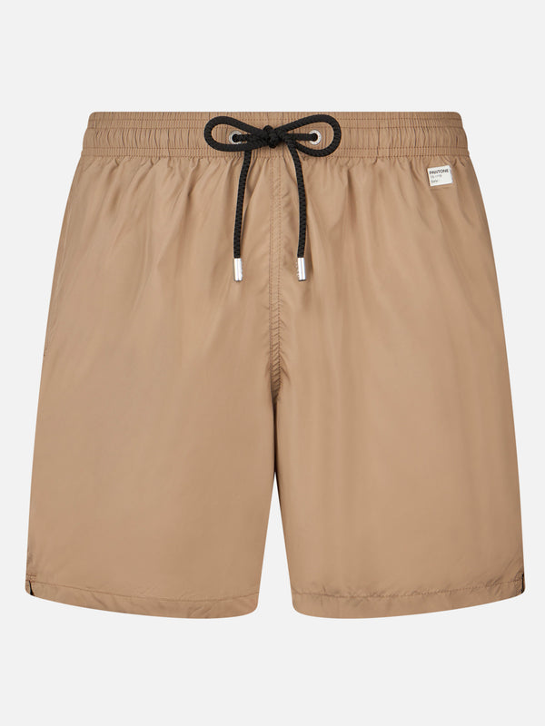 Man lightweight fabric beige swim-shorts Lighting Pantone | PANTONE SPECIAL EDITION