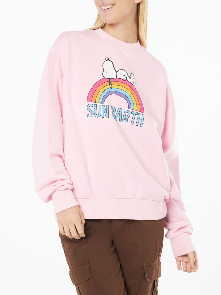 Woman pink sweatshirt with Snoopy print | Peanuts® Special Edition - MC2 Saint Barth