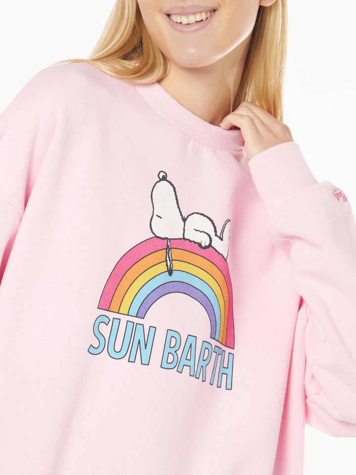 Woman pink sweatshirt with Snoopy print | Peanuts® Special Edition - MC2 Saint Barth