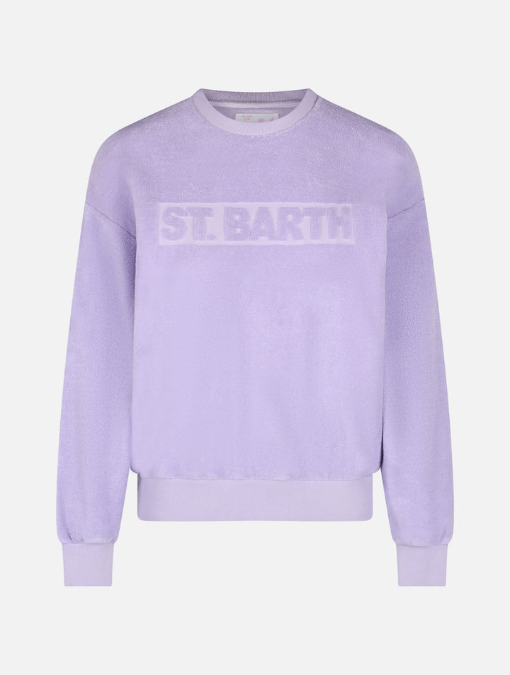 Woman lilac terry cotton Stardust sweatshirt - MC2 Saint Barth