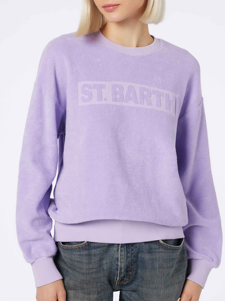 Woman lilac terry cotton Stardust sweatshirt - MC2 Saint Barth