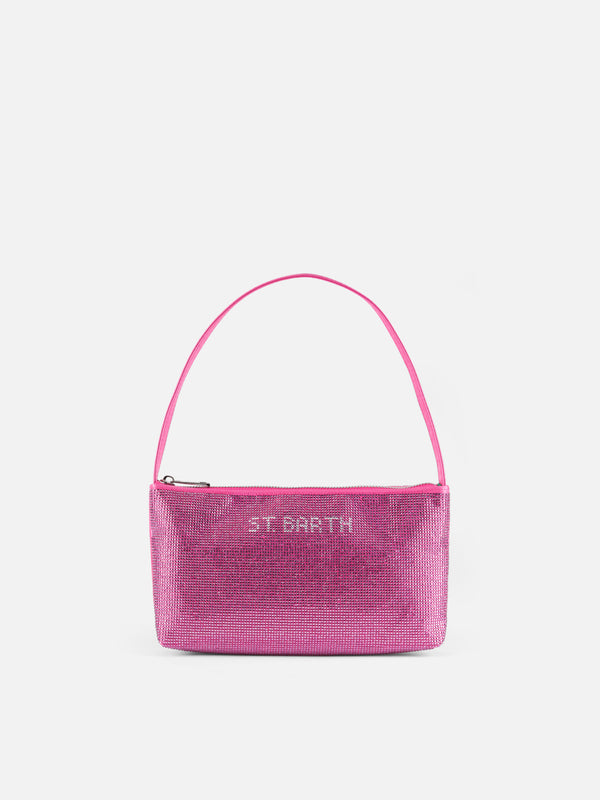 Borsa mini con strass fucsia