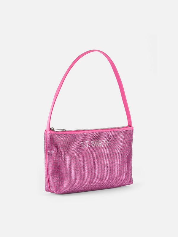 Borsa mini con strass fucsia