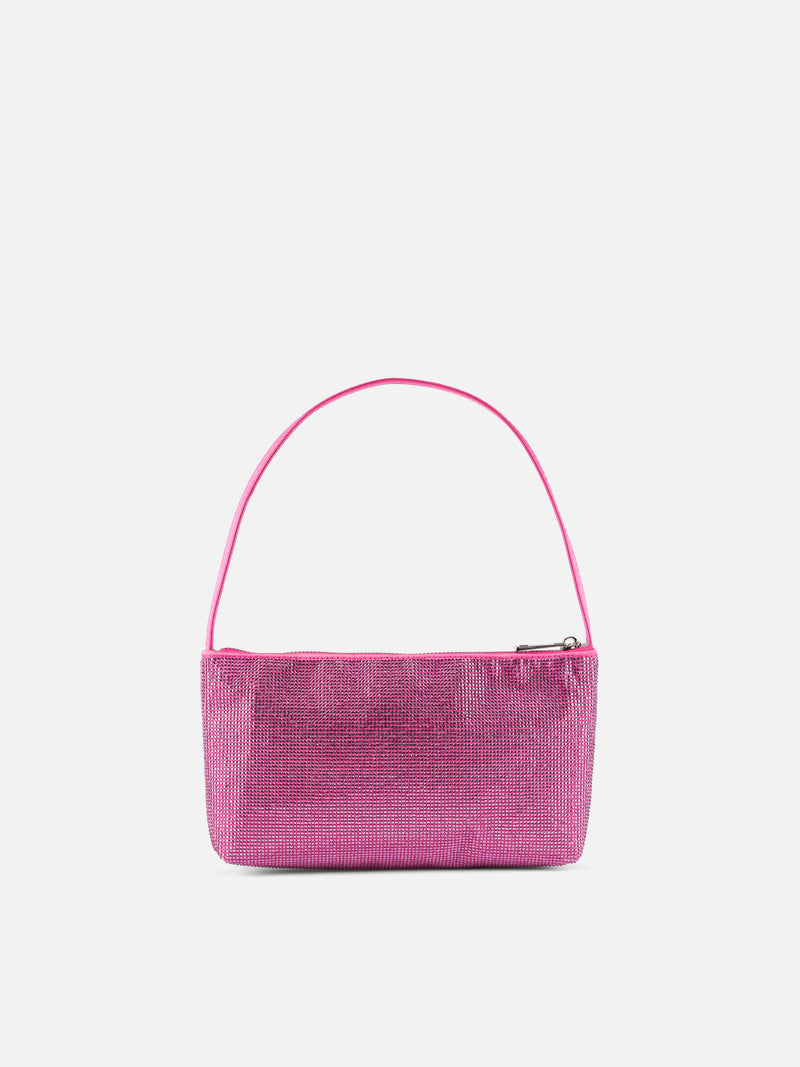 Borsa mini con strass fucsia