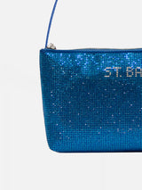 Borsa mini con strass bluette