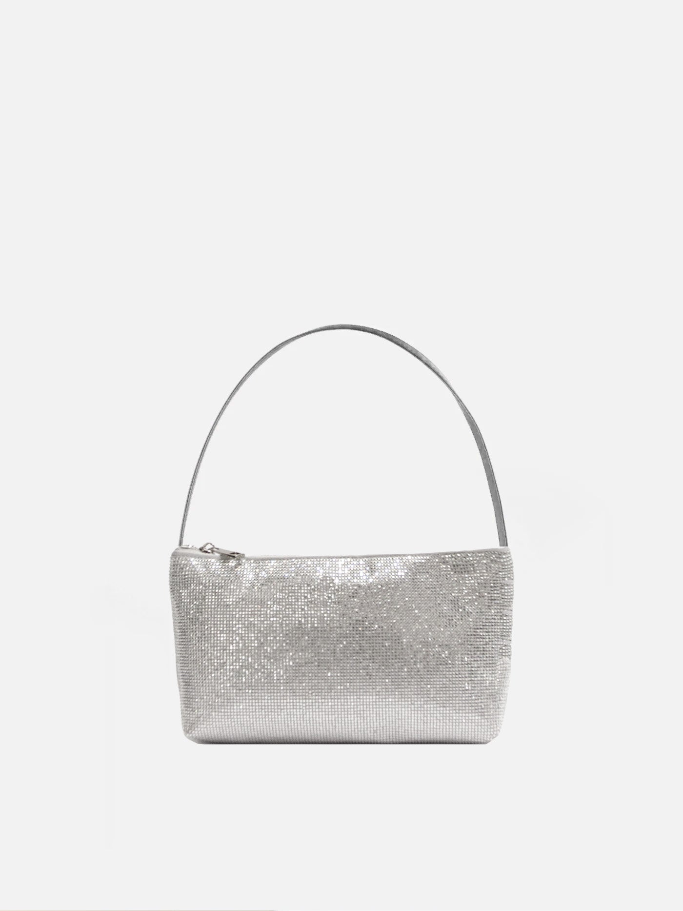 Borsa mini con strass argento