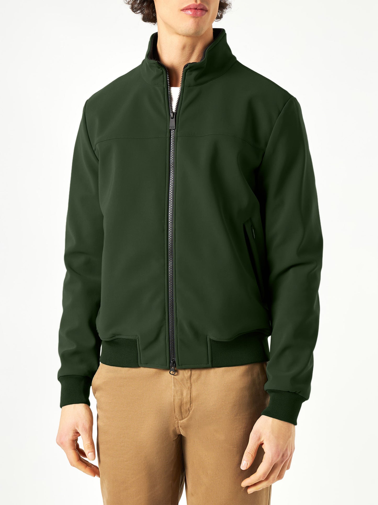 Man mid-weight military green bomber jacket Traveler - MC2 Saint Barth
