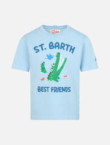 Baumwoll-T-Shirt für Jungen mit Kroko-Print „Beste Freunde“ von St. Barth