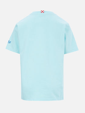 Boy cotton t-shirt with St. Barth best skater lion print