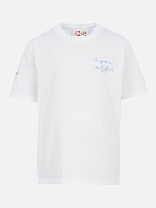 T-shirt in cotone con ricamo Di Padre in Figlio | SS LAZIO SPECIAL EDITION