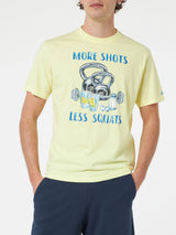 T-shirt da uomo in cotone con stampa piazzata More Shots Less Squats