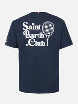 Man cotton t-shirt with Saint Barth padel club front and back print