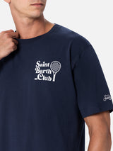 T-shirt da uomo in cotone con stampa del club padel Saint Barth davanti e dietro