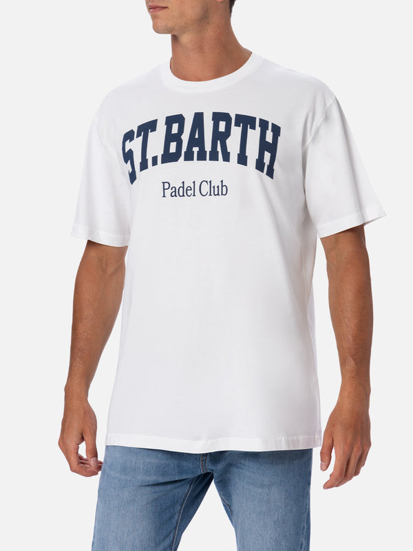 Man cotton t-shirt with St. Barth Padel Club placed print