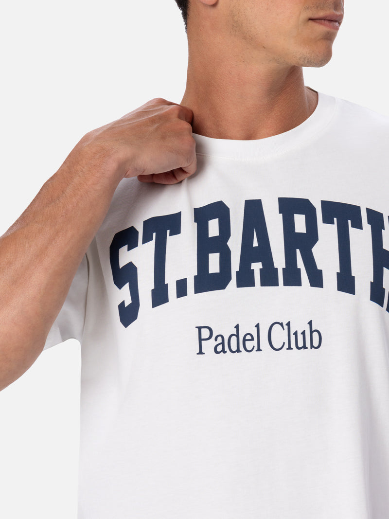 Man cotton t-shirt with St. Barth Padel Club placed print