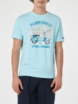 Herren-T-Shirt mit platziertem Portofino Vespa Friend-Aufdruck | VESPA-SONDEREDITION