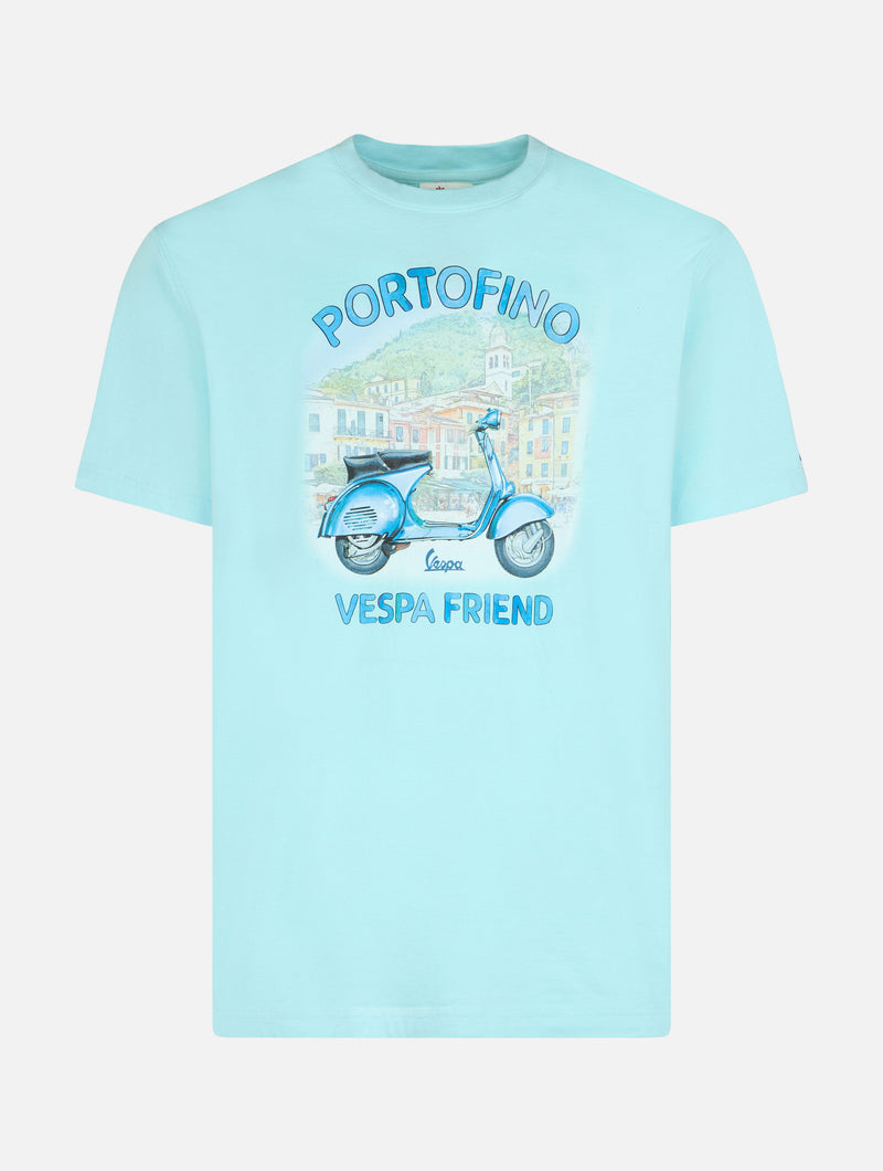 T-shirt da uomo con stampa piazzata Portofino Vespa Friend | EDIZIONE SPECIALE VESPA