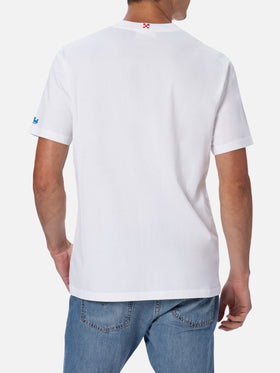 T-shirt da uomo in cotone con stampa e ricamo Snoopy padel| EDIZIONE SPECIALE SNOOPY PEANUTS™
